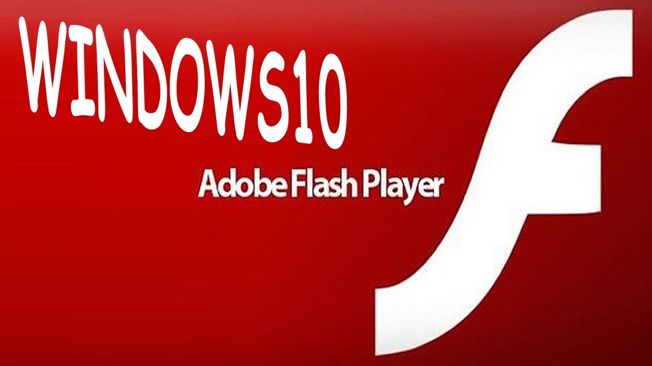 The text 'Windows 10' in Comic Sans scrawled over a distorted Adobe Flash Player logo